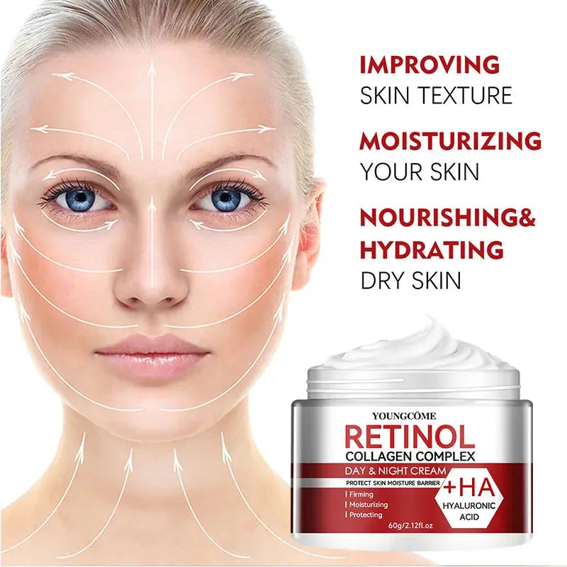 Retinol Collagen Facial Care Moisturizing Cream Deep Hydration  Suitable for dry Aging Face Cream Moisturizing Skin Repair - Nova Trendz