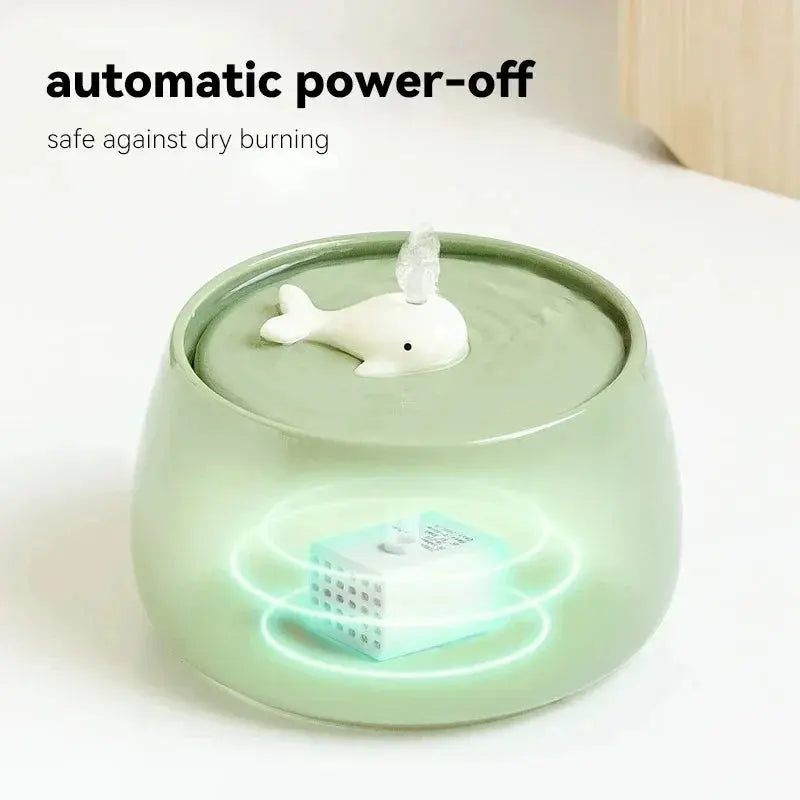 1.3 L Ceramic Cat Water Fountain USB Charging Pet Water Feeders Dogs Automatic Circulating Filtration Flow Water Dispenser Nova Trendz