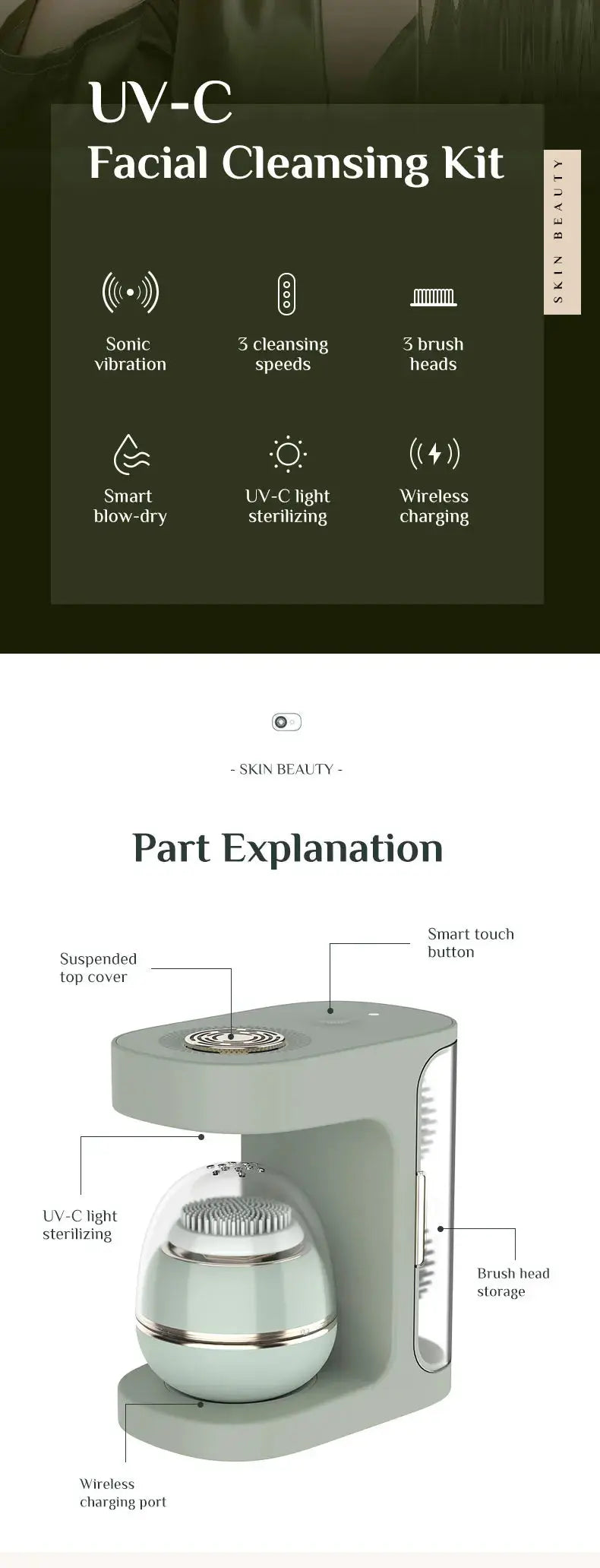 Trending Beauty Products Beauty Equipment Skin Care Deep Face Cleaning Exfoliating Sonic Facial Cleansing Brush Nova Trendz