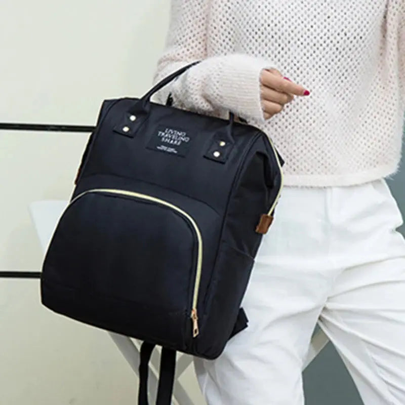Large Capacity Canvas Mummy Bag Multifunctional Baby Bottle Thermal Insulation Travel Storage Bag Fashion Mummy Bag Hanging Bag Nova Trendz