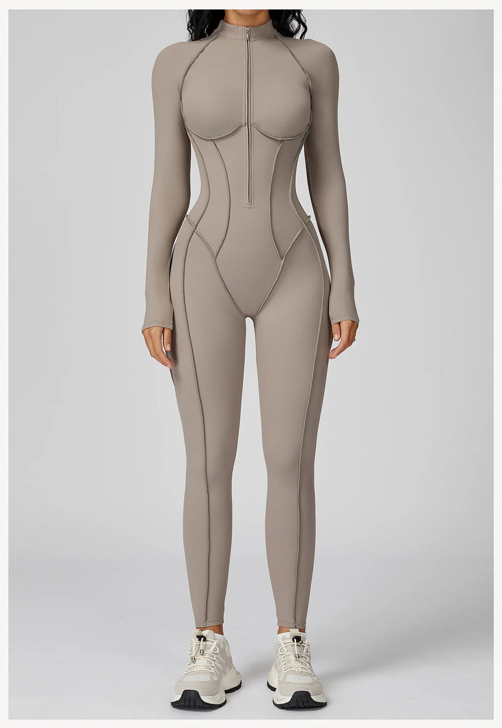 Yoga Bodysuit Long Sleeved Women's Tracksuits Gym Zipper Jumpsuits Sports Workout High-intensity Fitness One-piece Tights Suit Nova Trendz