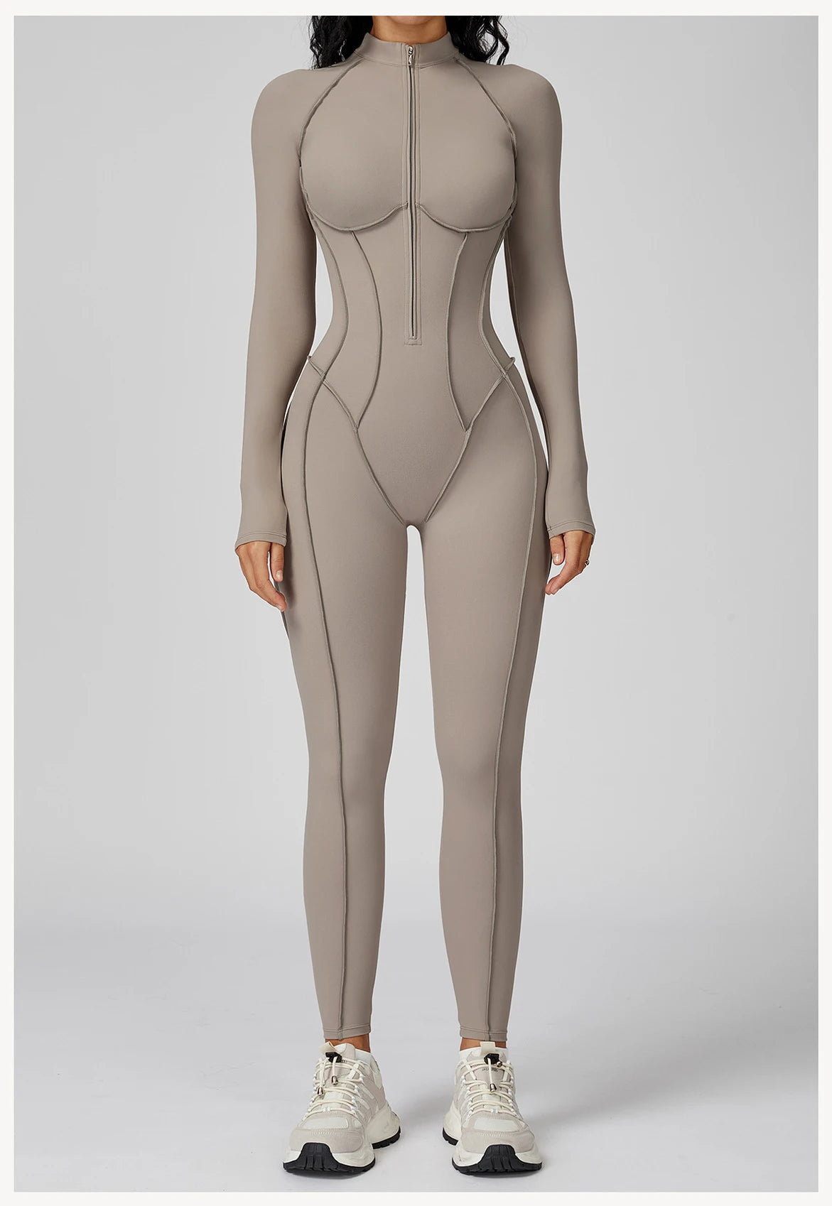 Yoga Bodysuit Long Sleeved Women's Tracksuits Gym Zipper Jumpsuits Sports Workout High-intensity Fitness One-piece Tights Suit Nova Trendz