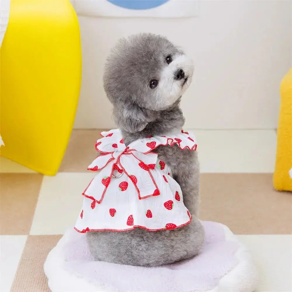 Strawberry Pattern Summer Dress for Dog Pet Clothing Dog Suspender Skirt Cats Puppy Cute Dog Costume Supplies - Nova Trendz