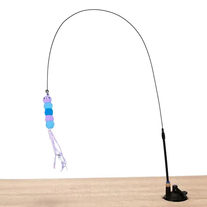 Powerful suction cup wire long rod plush cat stick cat toy self-exciting and relieving boredom and biting pet toy Nova Trendz