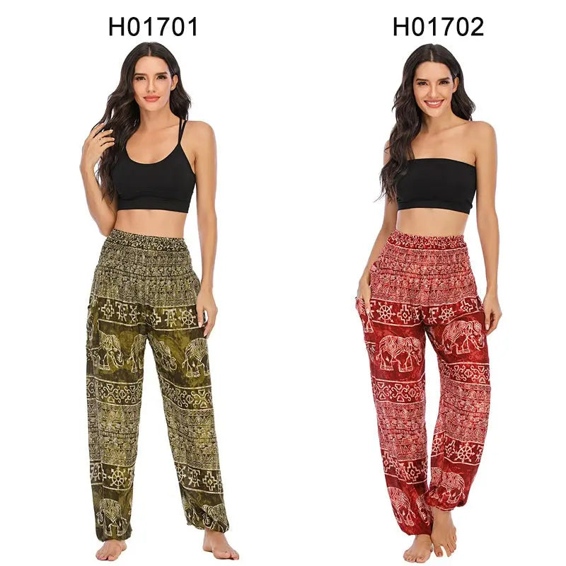 Yoga Pants Women Hippie Harem Printed Leggings Boho High Waisted Pantalone De Mujer Cintura Alta Calca Feminina Beach - Nova Trendz