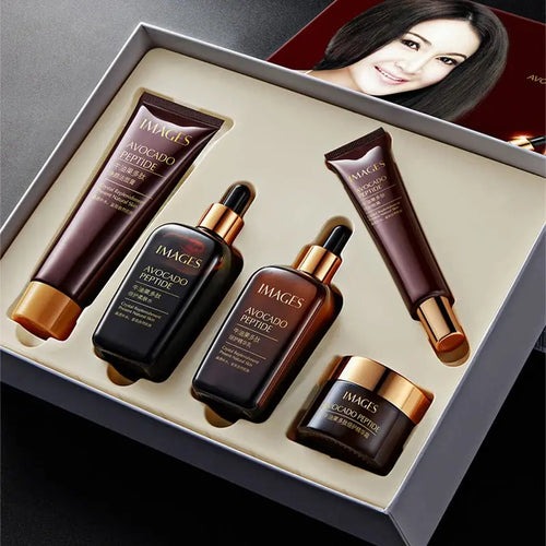 5pcs/Set IMAGES Avocado Skin Care Sets Facial Moisturizing Face Cream Serum Facial Cleanser Eye Cream Skin Care Products Nova Trendz