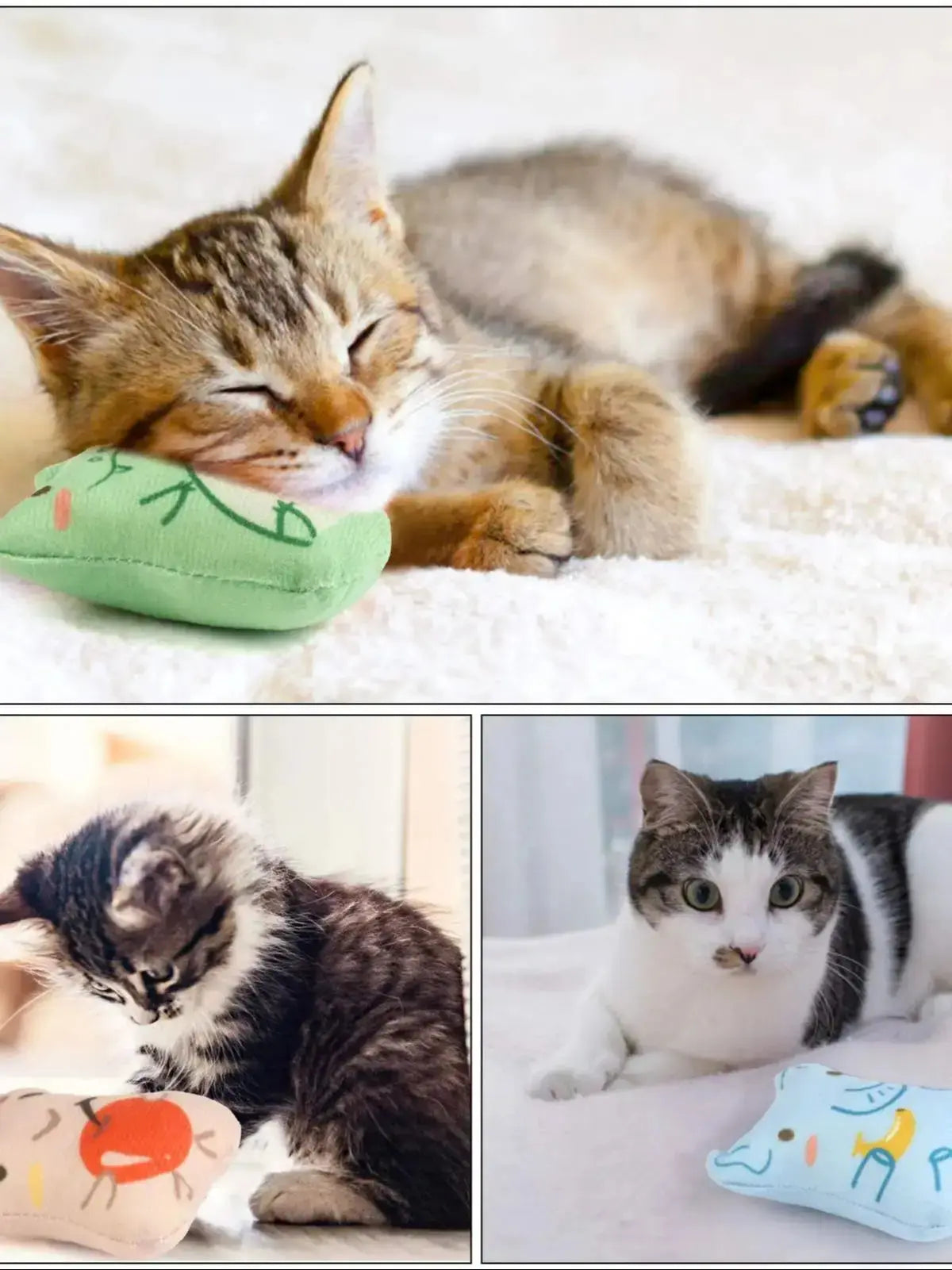 Dorakitten Catnip Toys for Indoor Cats - 5PCS Plush Cat Chew Toys Teething Interactive Catnip Filled Kitten Toy Soft Pet Toy - Nova Trendz