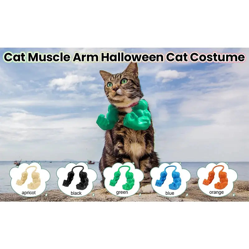 Cat Muscle Arms With Muscle 3D Printed Funny Cat's Neck Giant Arm Creative Arm For Pet Cosplay Halloween Costume Party Accessory Nova Trendz