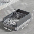KEMORELA 1PC Stainless Steel Cat Bedpans Thickening Semi-enclosed High Side With Lid Litter Scoop Splashproof Open Litter Box Nova Trendz
