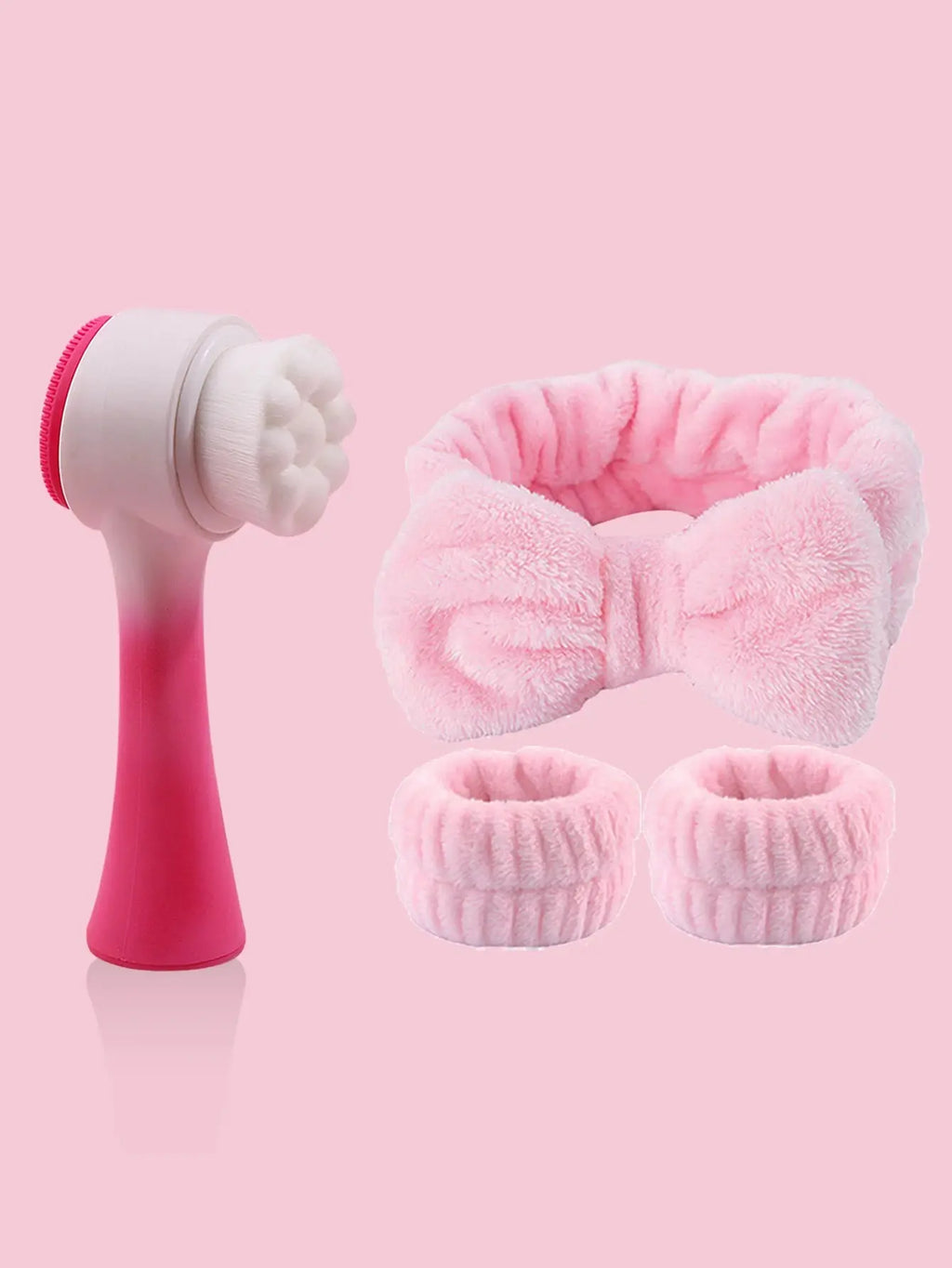 Silicone Facial Cleansing Brush Massage care Face brush&Spa Headband and Wristband Set Skin Care Headband Nova Trendz