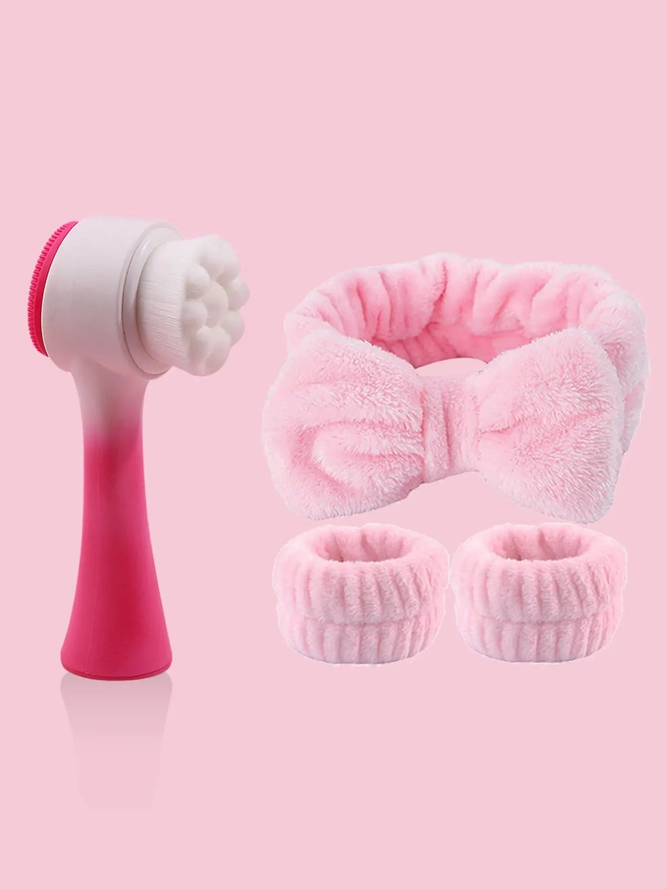 Silicone Facial Cleansing Brush Massage care Face brush&Spa Headband and Wristband Set Skin Care Headband Nova Trendz