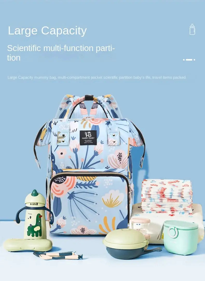 Fashion Print Nappy Backpack Bag Mummy Large Capacity Bag Mom Baby Multi-function Outdoor Travel Diaper Bags for Baby Care Stuff Nova Trendz