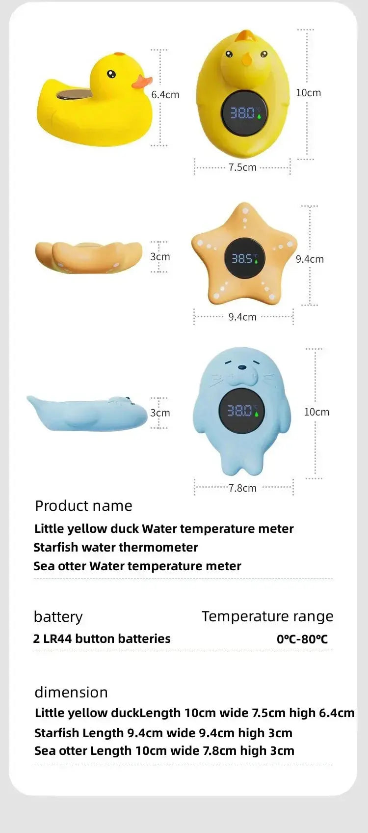 Baby Safe Bath Thermometer - Cute Floating Duck with LED Temp Display & Waterproof Alarm for Toddlers Bebe Banho Nova Trendz