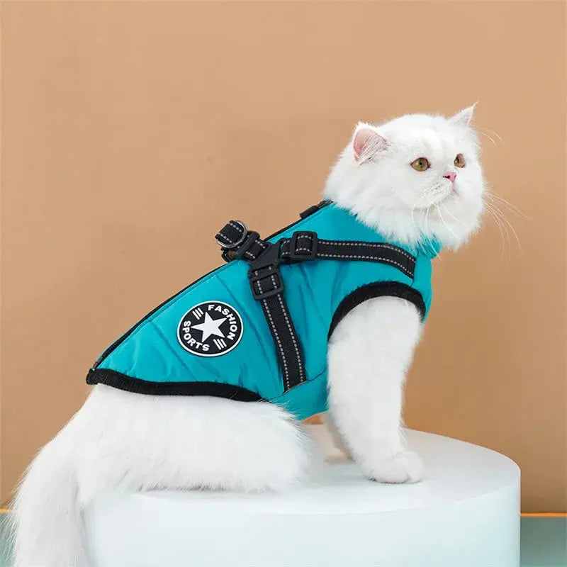 Pet Dog Coat with Harness Winter Cat Waterproof Coat Zipper Dog Jacket with Reflective Harness for Smal Medium Large Dogs - Nova Trendz