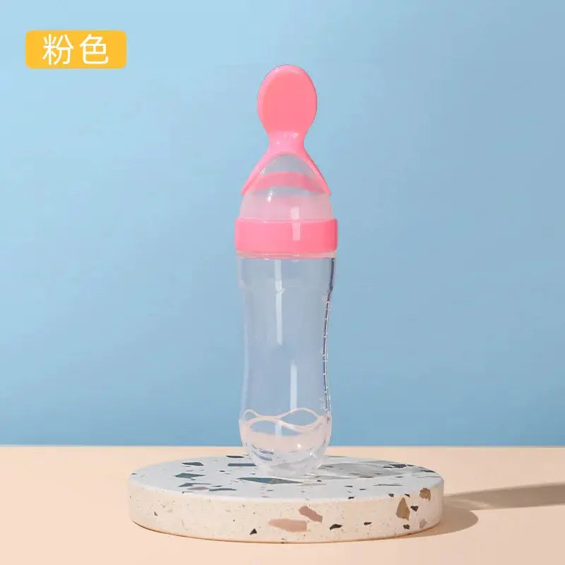 Squeezing Feeding Bottle Silicone Newborn Baby Training Rice Spoon Infant Cereal Food Supplement Feeder Safe Tableware Tools Nova Trendz