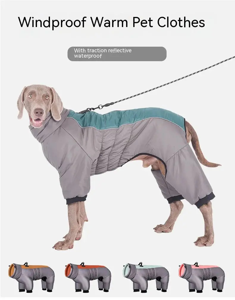 Waterproof Pet Dog Winter Jumpsuit Warm Medium Large Dogs Winter Jacket Clothes Labrador Bulldog Golden Retriever Costumes - Nova Trendz