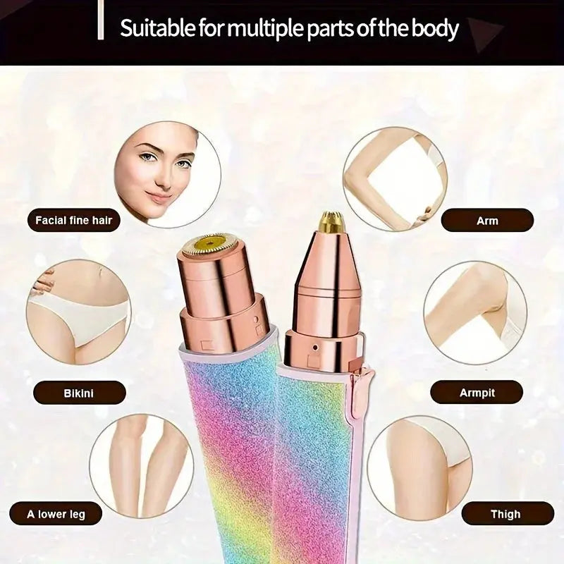 Starry Sky 2-in-1 USB Charging Shaver Portable Shaver Painless Automatic Eyebrow Shaving Facial Hair Removal for Women Beauty Nova Trendz