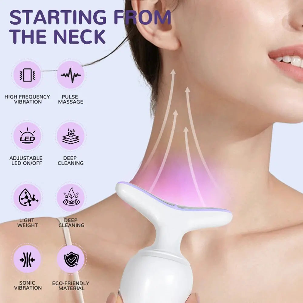 1PC Neck beauty instrument, face and neck massager, suitablefor women's home skin care Portable rechargeable skin lifting device Nova Trendz
