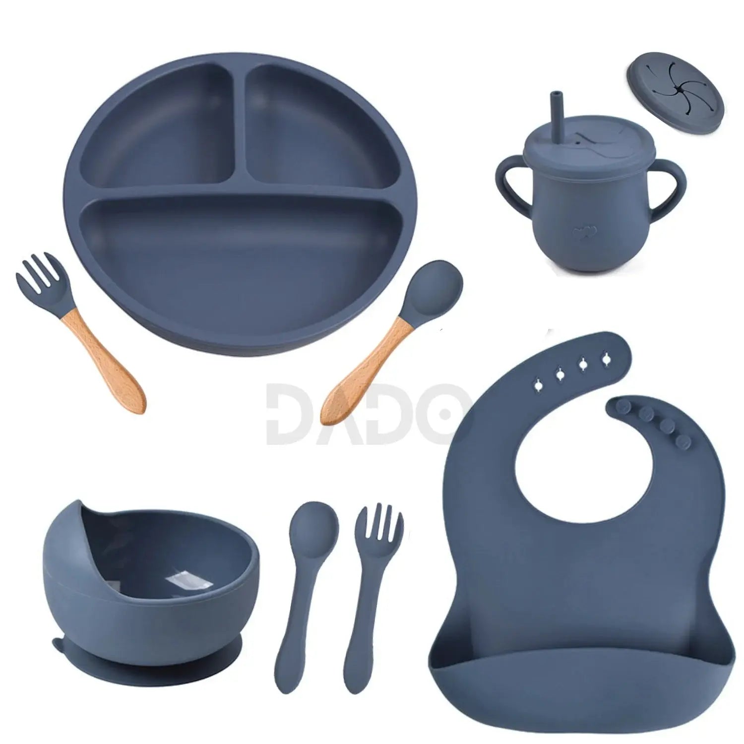 Customized Baby Silicone Feeding Set with Suction Cup Personalized Name Dish Divided Plate Bowl Spoon Cute Kid Eating Tableware Nova Trendz