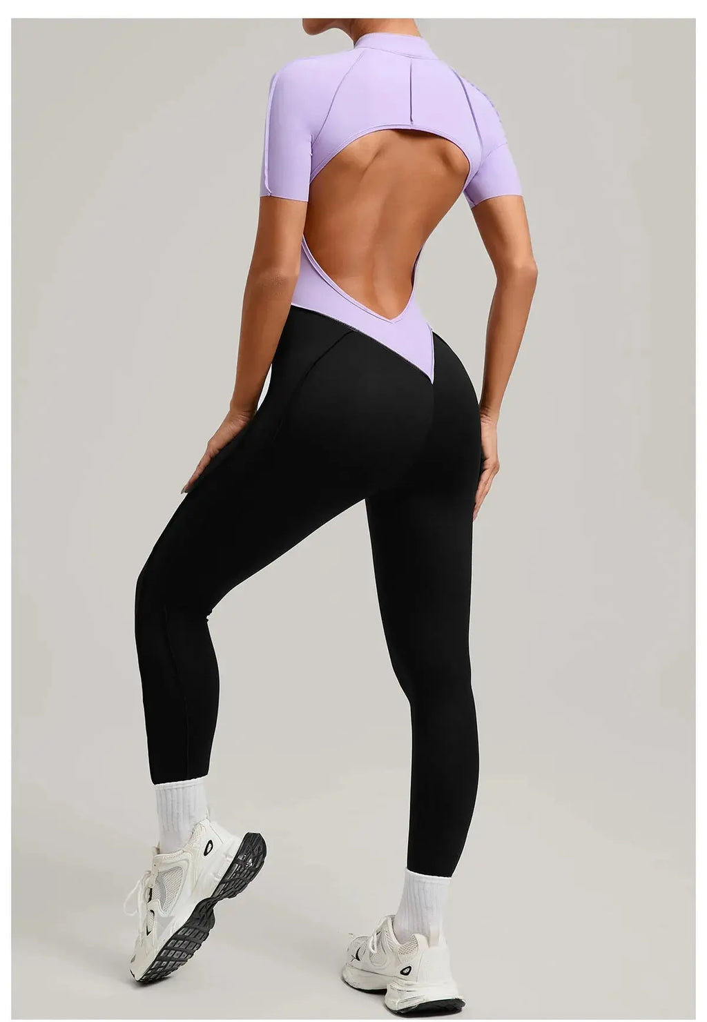 Yoga Bodysuit Short Sleeves Women's Tracksuits Gym Zipper Jumpsuits Sports Workout High-intensity Fitness One-piece Tights Suit - Nova Trendz