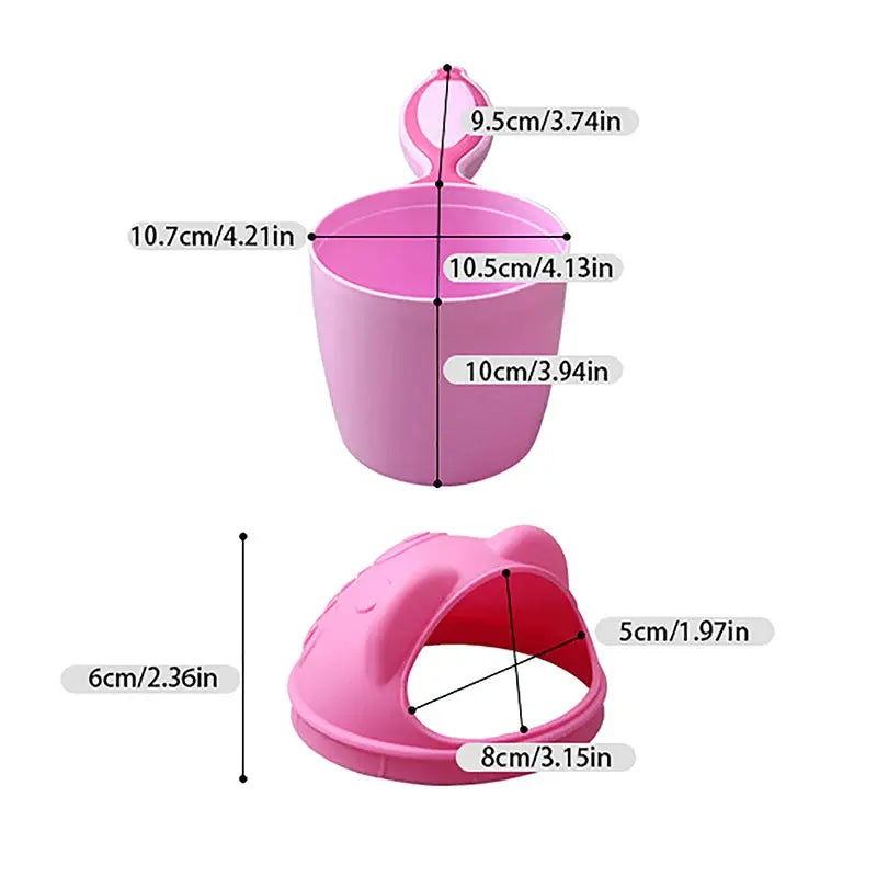 Cute Cartoon Baby Shower Shampoo Cup Kids Bathing Toys Bathroom Shower Shampoo Rinse Cup Hair Washing Spoon With Handle Nova Trendz