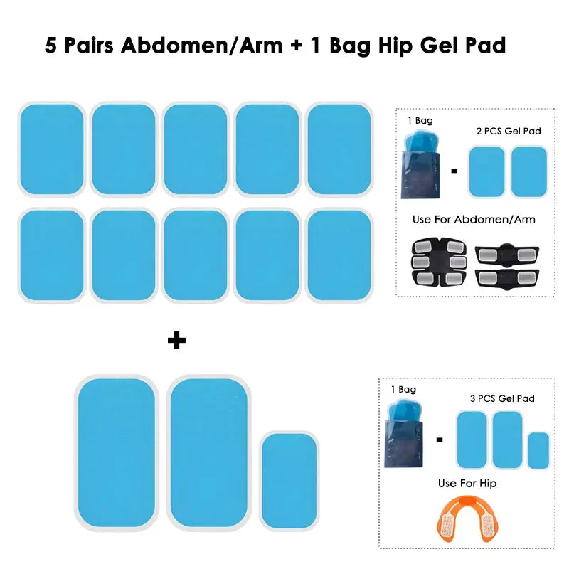 Electrical Muscel Stimulator Massager Abdomen Buttocks Arm Leg Neck Hips Trainer Muscle Toner Fitness Training Workout Equipment Nova Trendz
