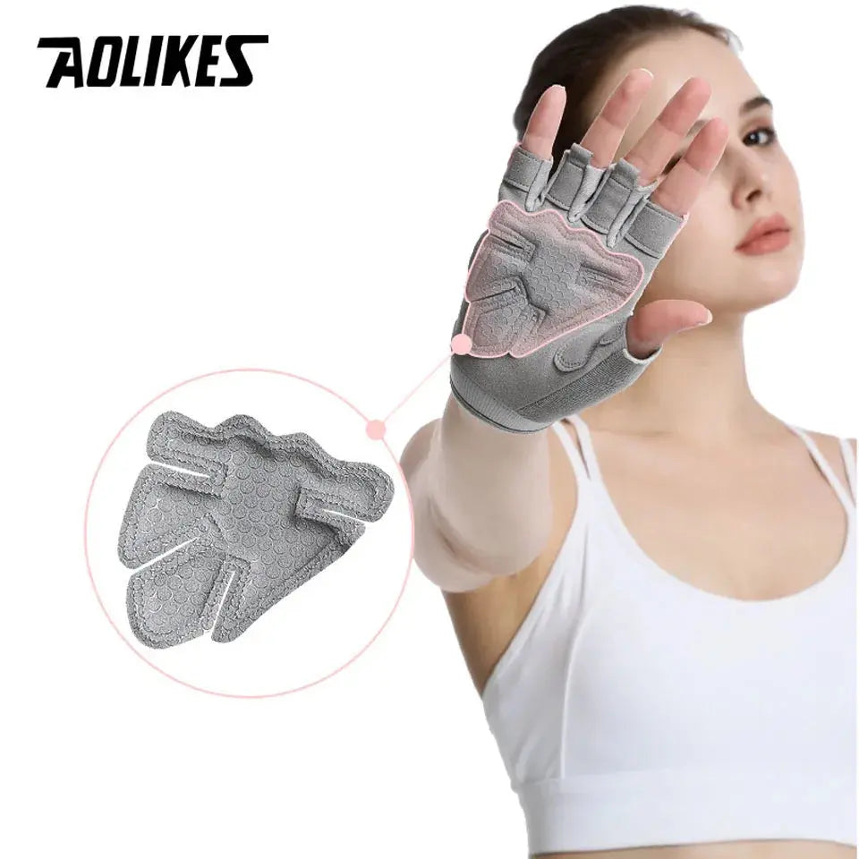 AOLIKES 1 Pair Gym Gloves Body Building Sports Fitness Dumbbell Workout Breathable Gloves for Crossfit Weight Lifting Training Nova Trendz