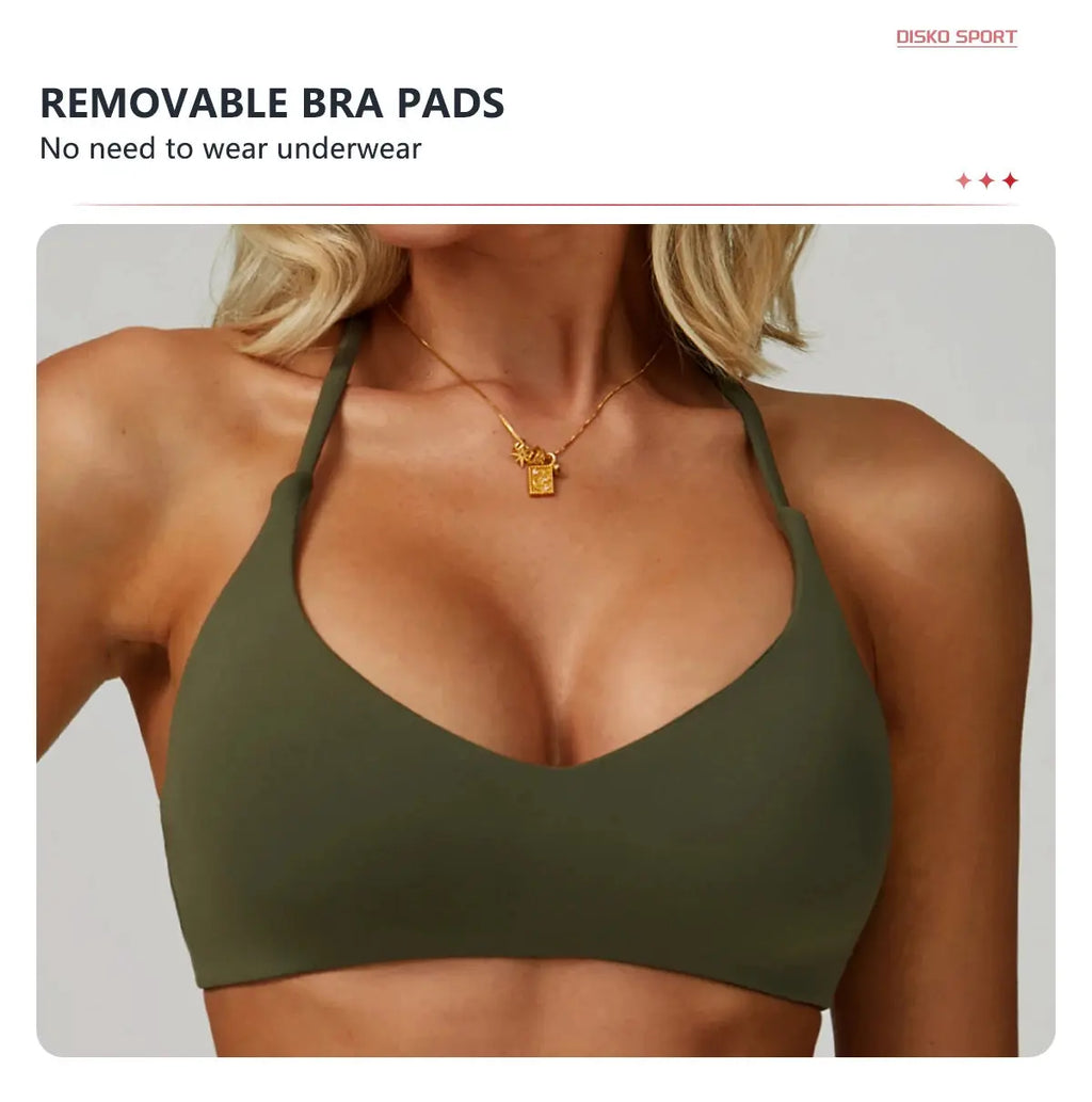 Hearuisavy Breathable Sports Bra Women Quick Drying ShockProof Gym Workout Top Casual Yoga Clothing Push Up Running Fitness Bras - Nova Trendz