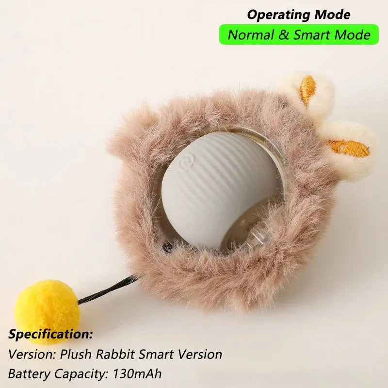 Cat Interactive Ball Toy, Automatic Rolling Ball with Tail, Rechargeable Smart Pet Interactive Toy, Intelligent Mouse for Cat - Nova Trendz