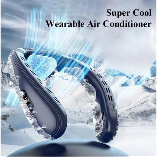 New Neck Air Conditioner Portable Neck Fan Rechargeable Semiconductor Cooling Bladeless Fan Outdoor Personal Fan Wearable Cooler
