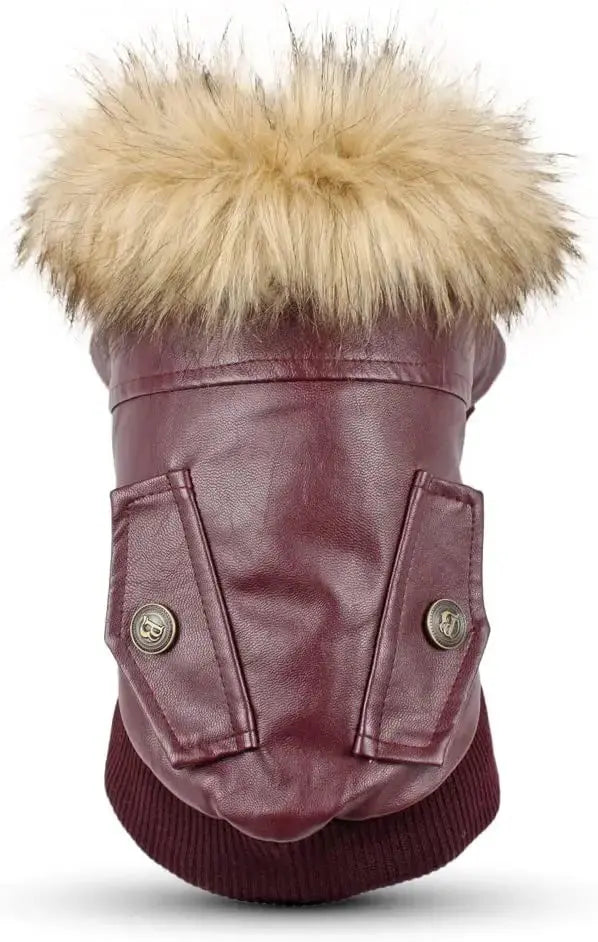 ATUBAN Leather Dog Coats Waterproof Dog Winter Coat Puppy Jackets for Small to Medium Dogs clothes for pets dog clothes winter - Nova Trendz