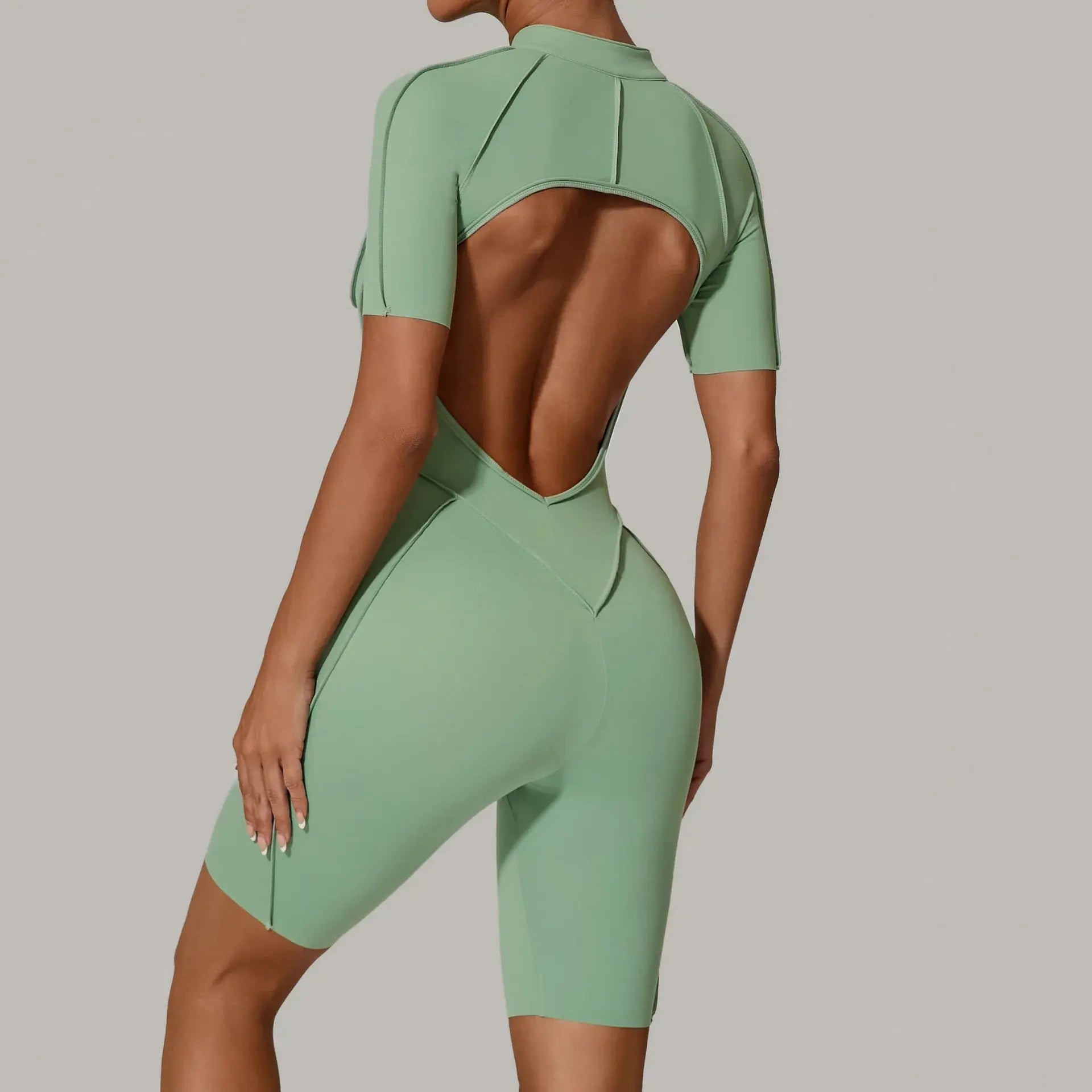 New Seamless Yoga Jumpsuits Sports Fitness Hip-lifting Backless Skinny Zipper One-Piece Workout Clothing Gym Bodysuit for Women - Nova Trendz