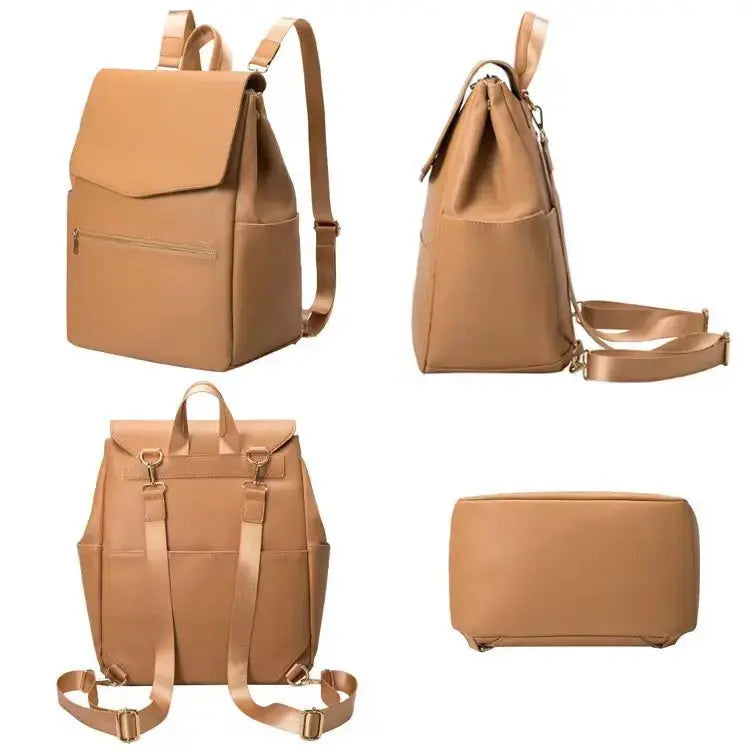 PU Leather Baby Diaper Bag Backpack For Moms Large Capacity Nappy Bag with Changing Pad Stroller Straps baby bags organizer Nova Trendz