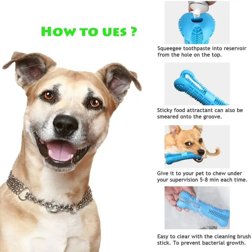 Soft Rubber Dog Toothbrushes Puppy Toys Dog Brush Stick 360 Degree Teeth Cleaning Toothpaste for Small Dogs Pet Toothbrush - Nova Trendz
