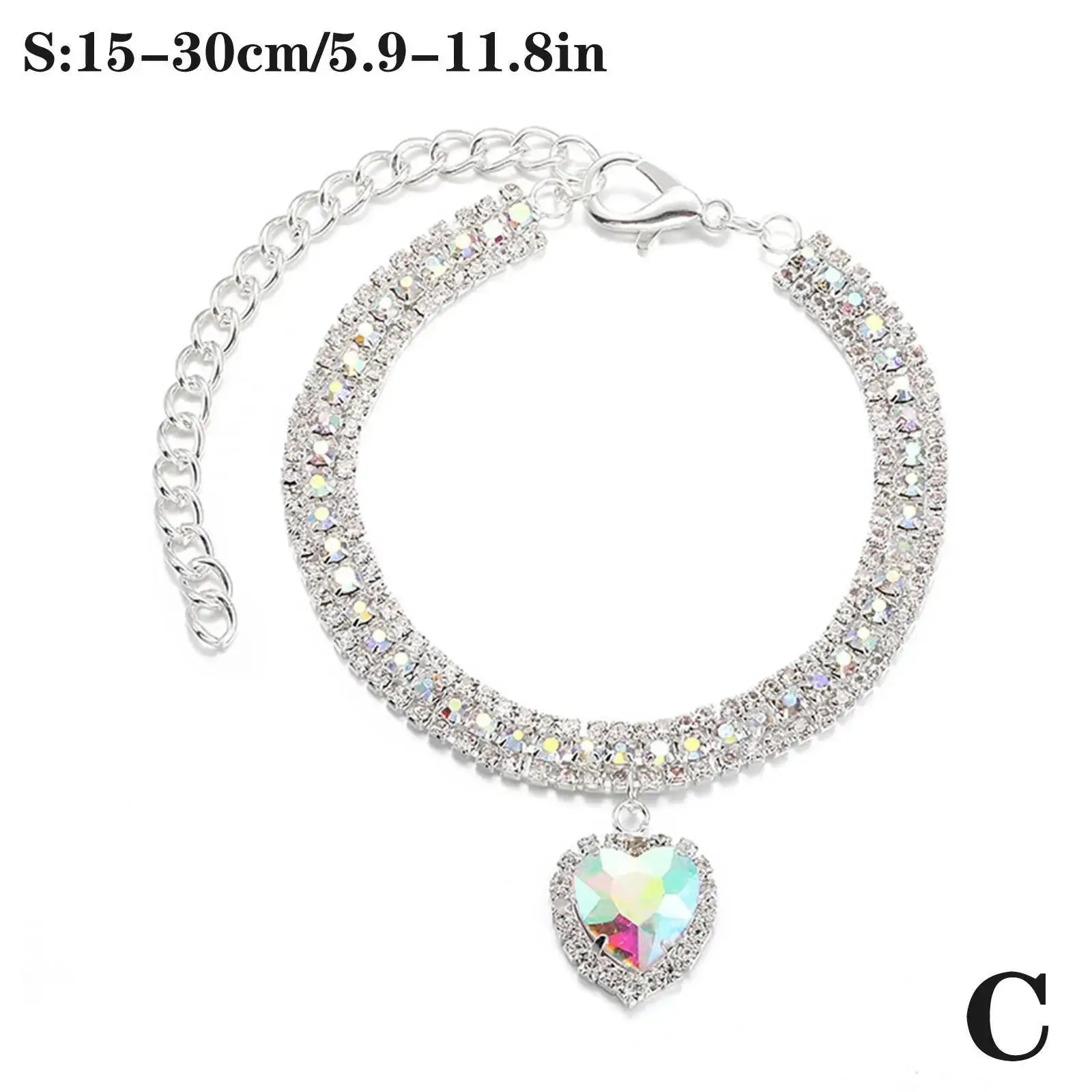 Dog Cat Rhinestone Diamante Collar Necklace Puppy Crystal Bling Pet Accessories For Puppy Kitten Crystal Pendant Diamond Collars Nova Trendz