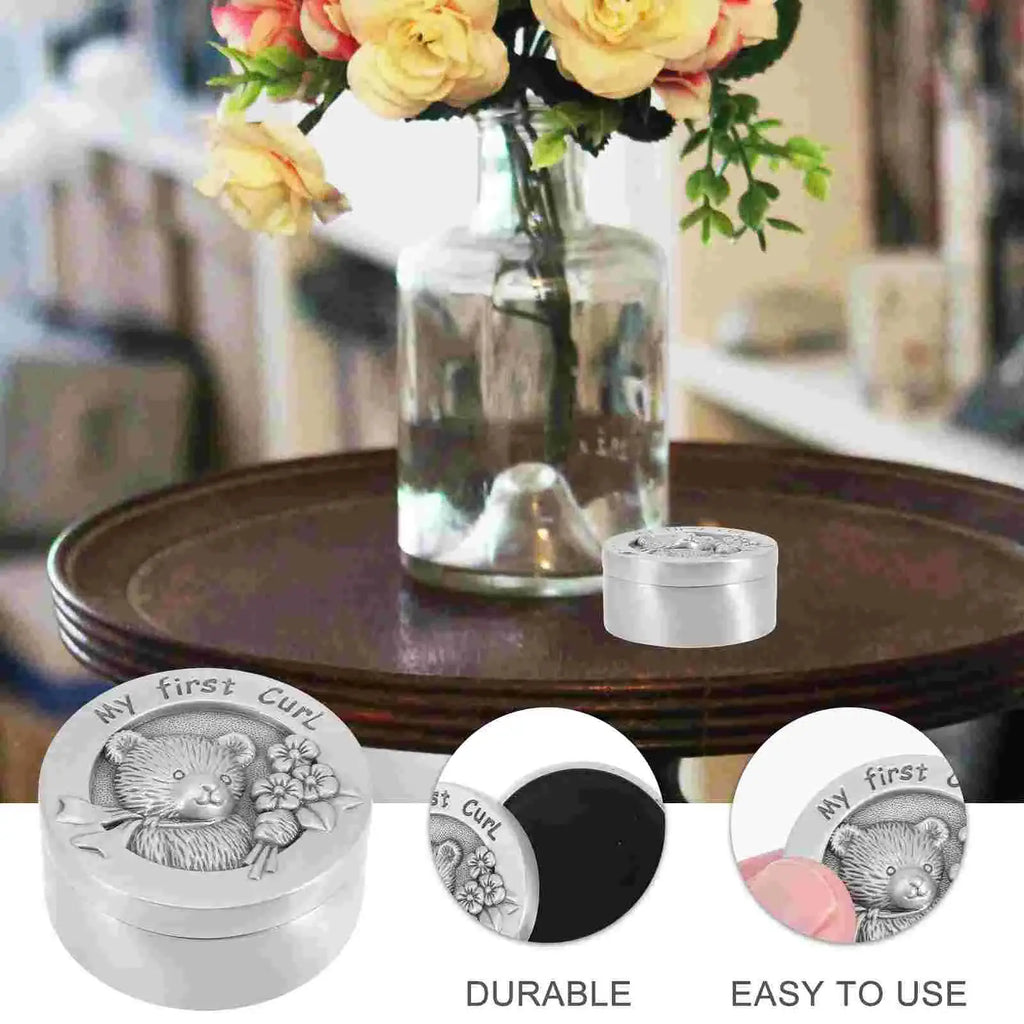 Lanugo Collection Box Baby Keepsake Case Container Souvenir Stainless Steel Men and Women Nova Trendz