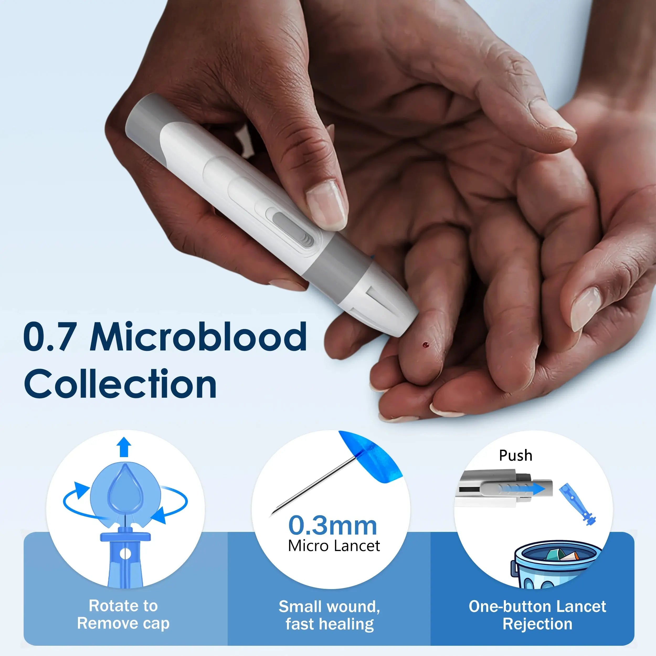 G-425-2 Linksun Blood Glucose Meter Glucometer Kit Medical Diabetes Testing Blood Sugar Tester Digital Glucosemeter Complete Kit Nova Trendz