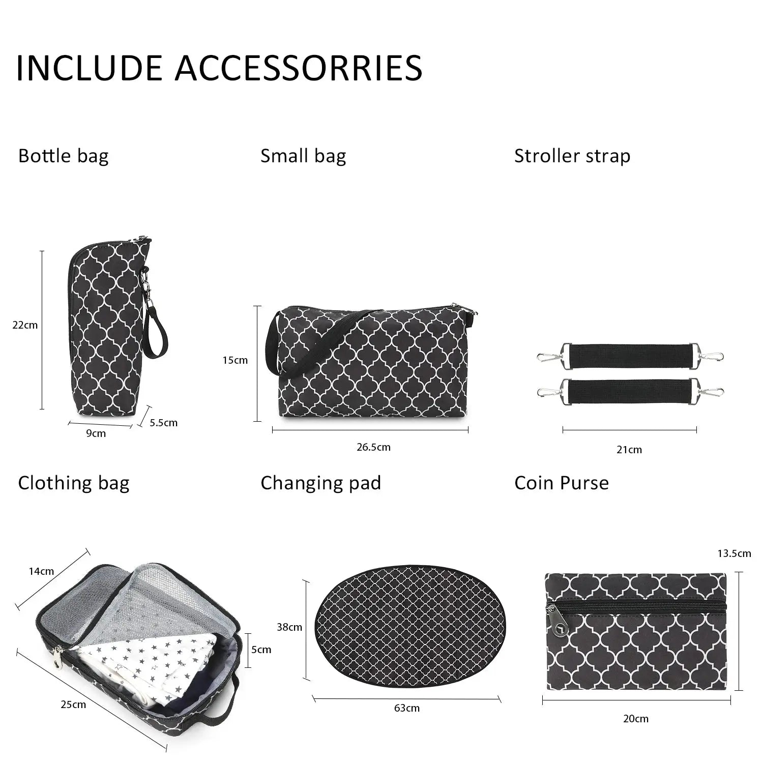 7pcs Nappy Changing Bag Set,Multifunction Mummy Tote Bag Baby Changing Bag Shoulder Handbag Travel Diaper Bag Nova Trendz