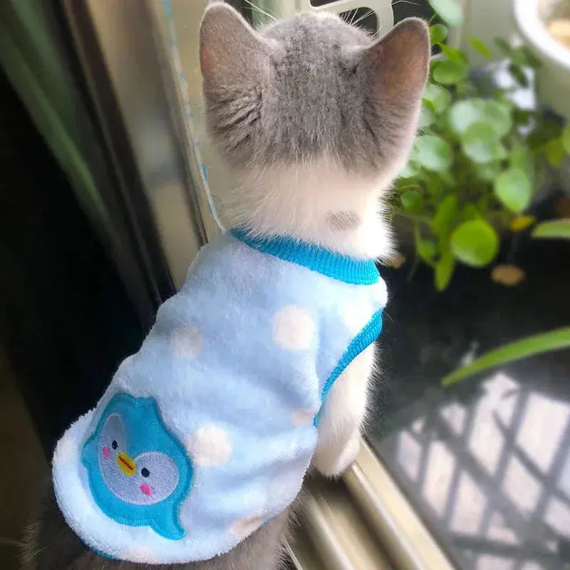 Cartoon Fleece Pet Cat Clothes Winter Warm Pet Dog Vest Puppy Cat Sweater Dog Clothes For Small Dogs Cats Coat Jacket Pet Outfit - Nova Trendz