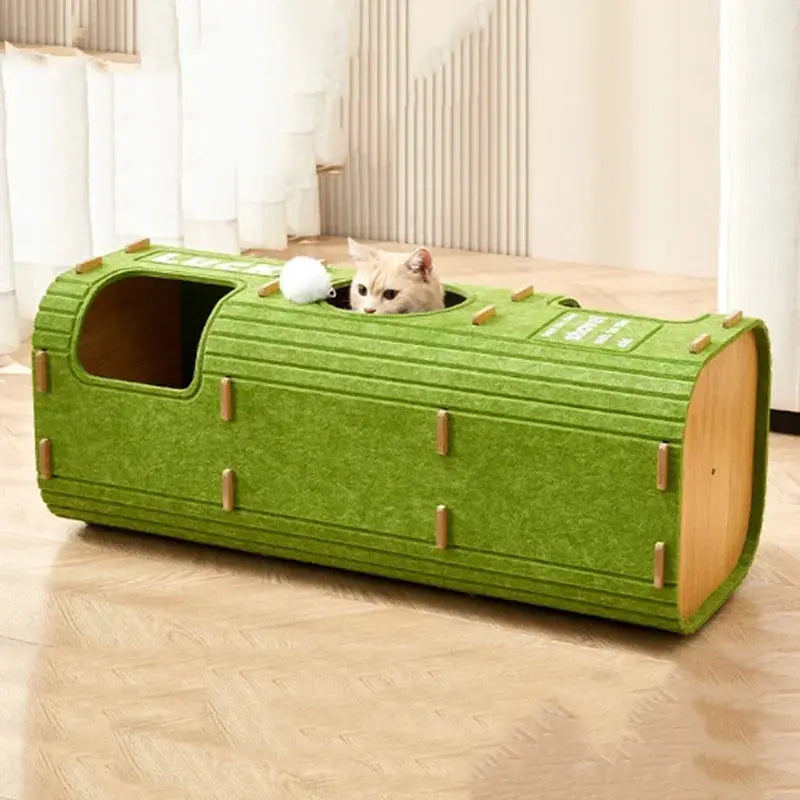 Multi-layer Cat House for Indoor Cats Pet Climbing Frame Integrated Cat Tree Double-layer Scratching Board Enclosed Cat House Nova Trendz