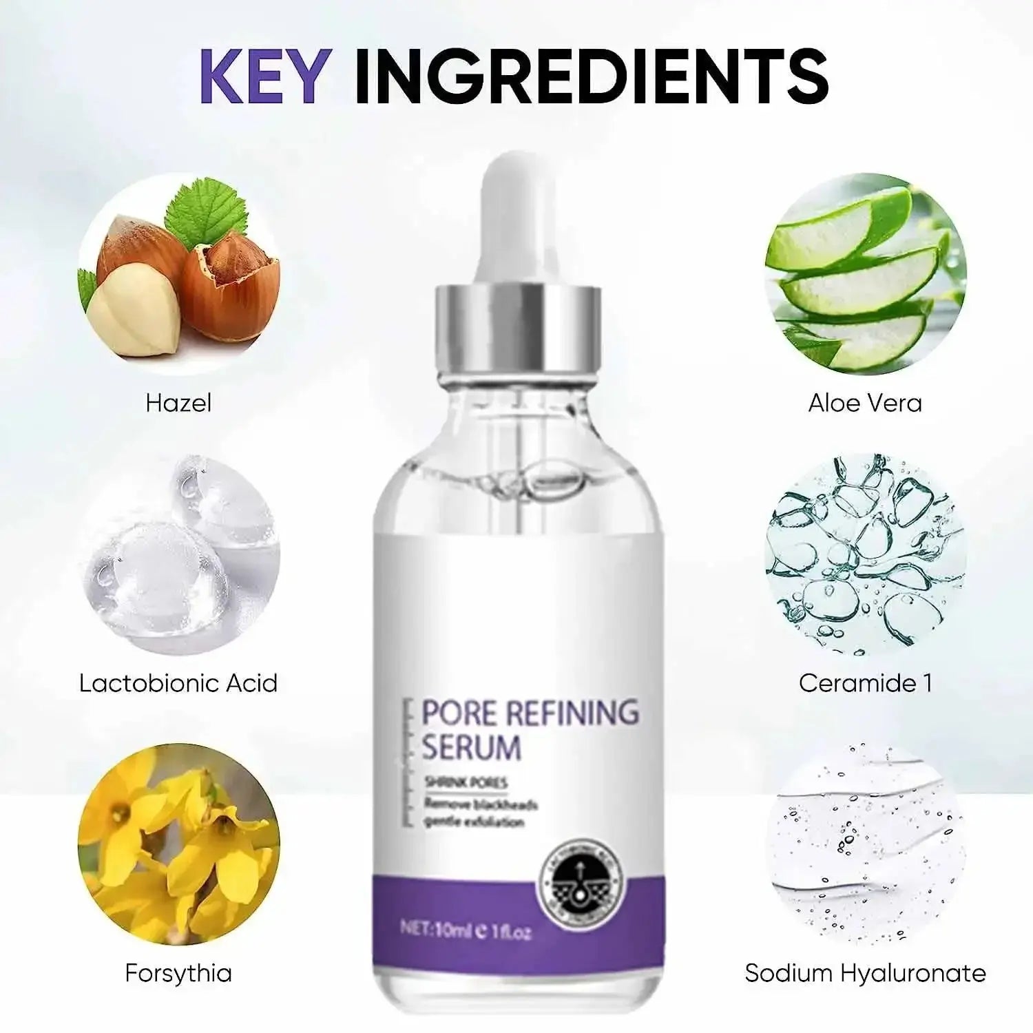 Pore Shrinking Serum Face Removing Large Pores Tightening Repairing Facial Pore Minimizing Essence Skin Care Beauty Firm skin Nova Trendz