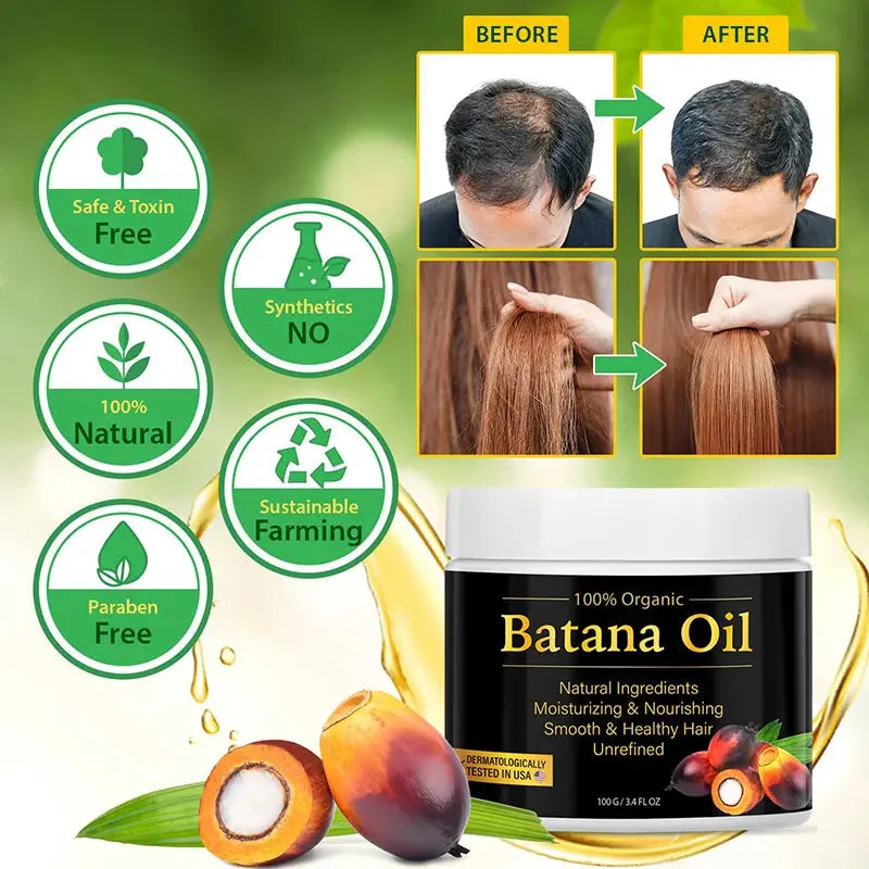 Natural Organic Batana Oil For Hair Growth And Thickness Eliminates Split Ends Moisturize Repair Hair Women Men Hair Loss Care Nova Trendz