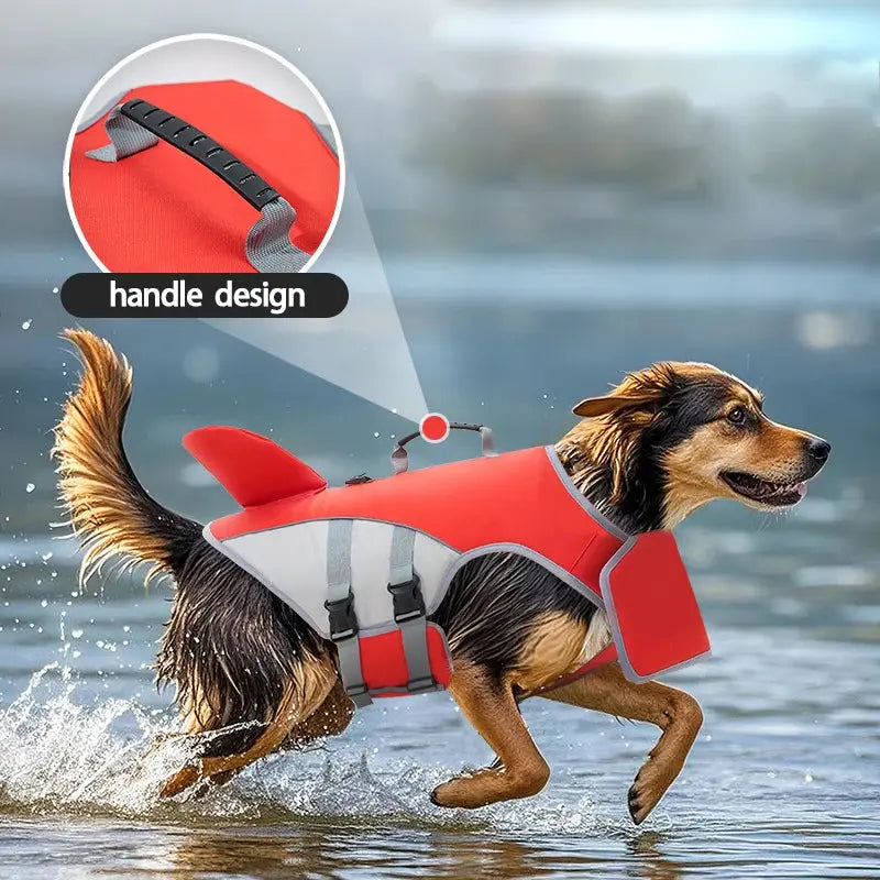 New Pet Swimming Life Jacket Shark Fin Shape Safety Vest for Dog in Summer Adjustable in Pool or Surfing Drifting Dog Life Vest - Nova Trendz