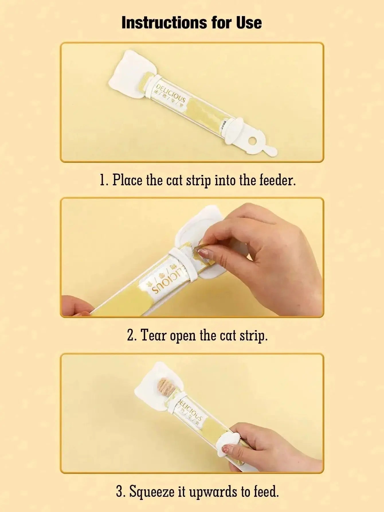 1/3PCS Cat Strip Feeder Spoon Long Handle Lickable Wet Food Feeder for Cats Pet Meat Mud Food Squeeze Dispense Spoon Pet Supplie - Nova Trendz