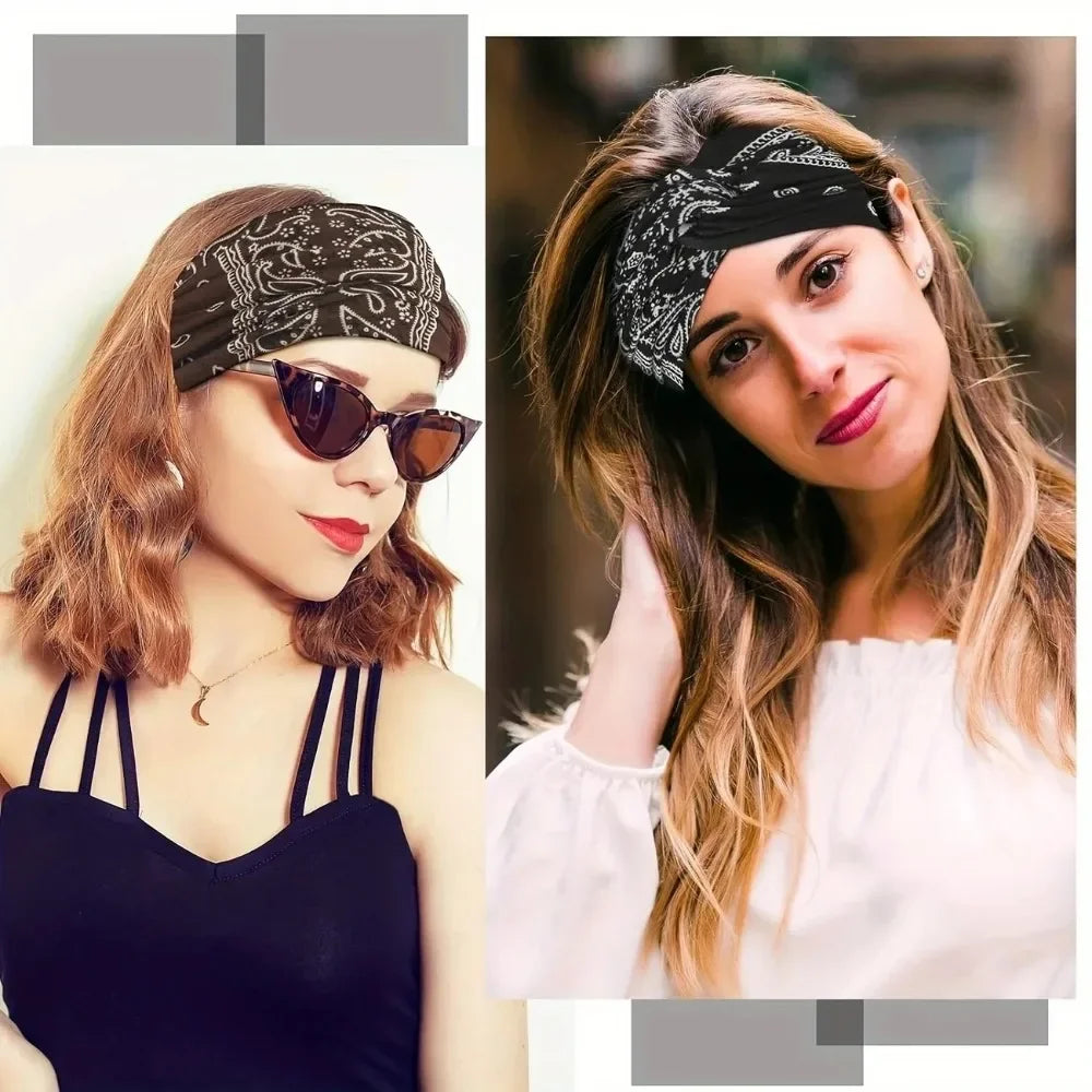 New Yoga Hair Tie Women's Crossnut Headband European and American Print Fashion Hairband Hair Accessories  Sports Headband Nova Trendz