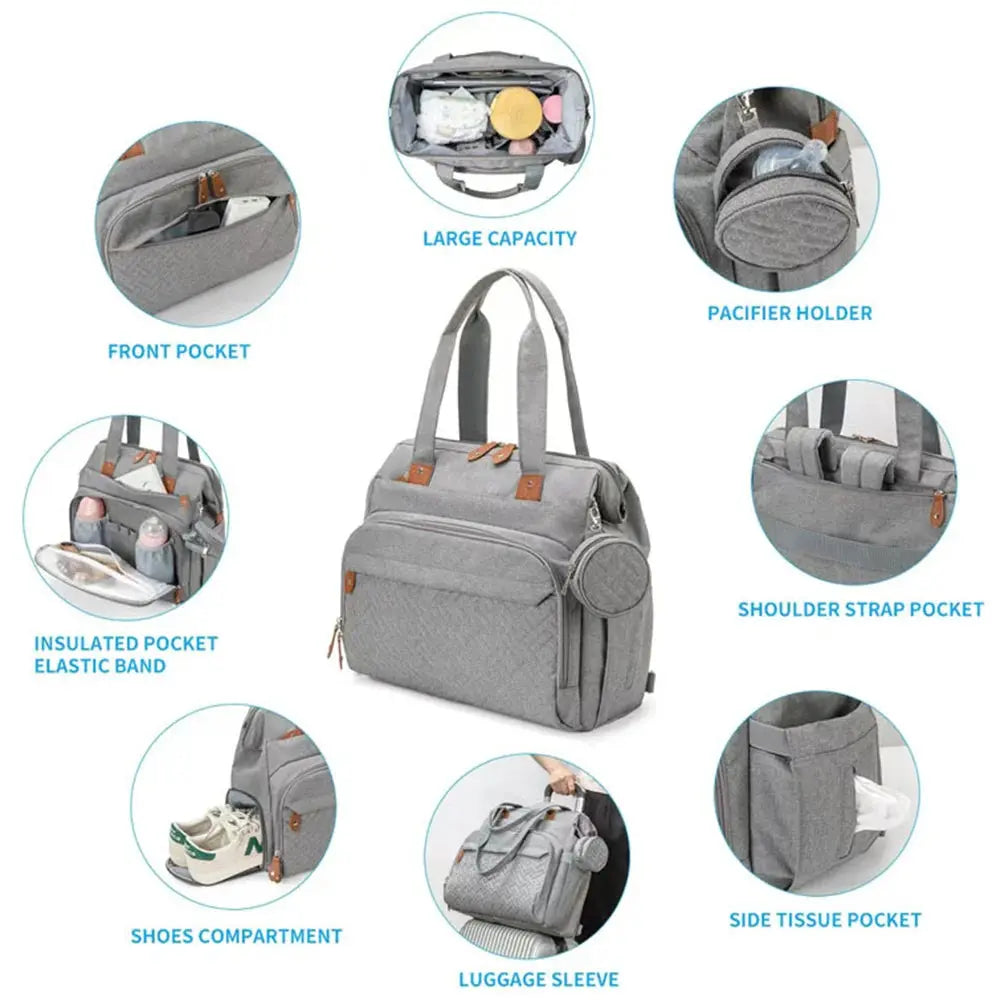 PANGDUBE Diaper Bags with 1pc Pacifier Bag Dad Mom Backpack for Travel Mommy Backpack for Baby Accessories Maternity Bag Nova Trendz