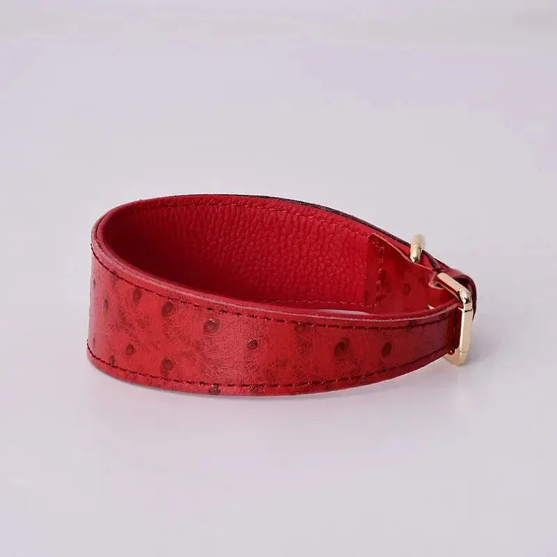Leather Dog Collar Fashion Solid Color Ostrich Pattern Adjustable Pet Neck Ring Suitable For Small Large Dogs Kitten Puppy Items Nova Trendz