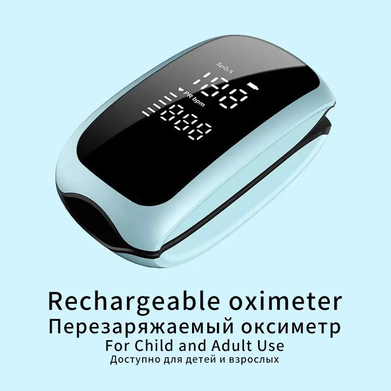 Recharge Finger Pulse Oximeter SpO2 Blood Oxygen Saturation Monitor with Rate Measurements Meter Medical Digital LED Heart Rate Nova Trendz