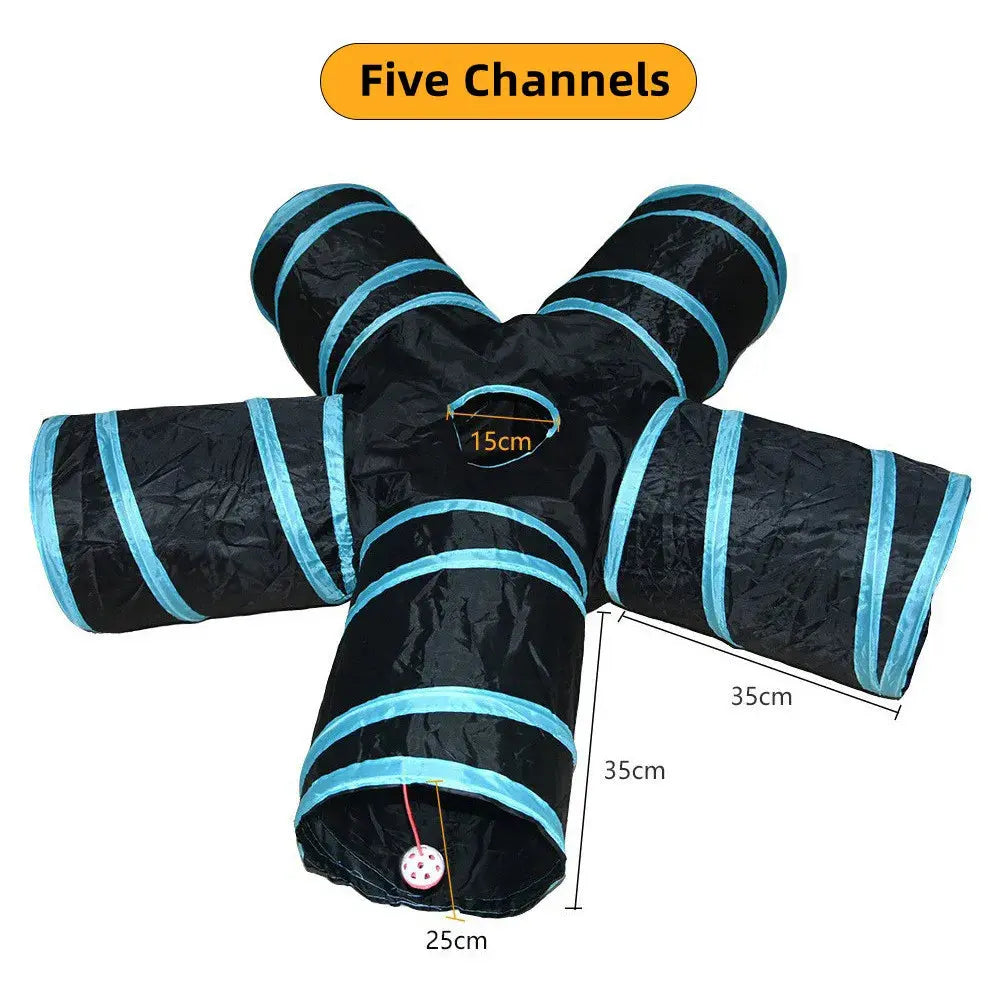 Cat Tunnel Pet Supplies Cat S T Pass Play Tunnel Foldable Cat Tunnel Cat Toy Breathable Drill Barrel for Indoor loud paper - Nova Trendz