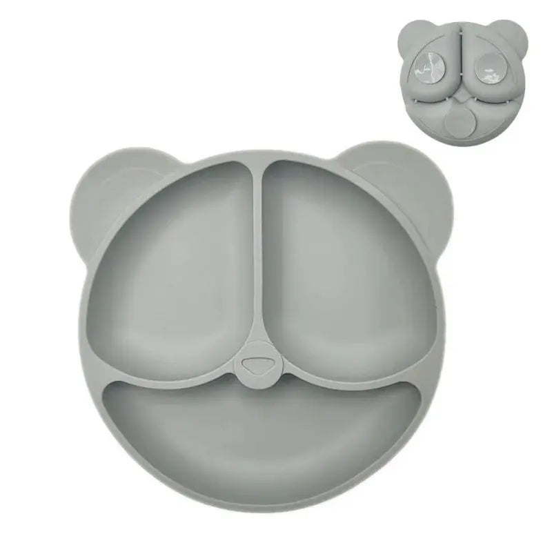 Baby Safe Silicone Dining Plate Suction Cartoon Children Dishes Feeding Toddler Training Tableware Retro Kids Smile Face Bowl Nova Trendz